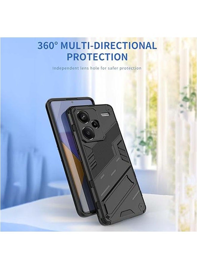 Xiaomi Redmi Note 13 Pro Plus 5G (Pro+) Case, Soft Silicone and Hard PC Shock Resistant Case, Phone Case with Foldable Stand, Non-Slip and Armor Design - Image 5